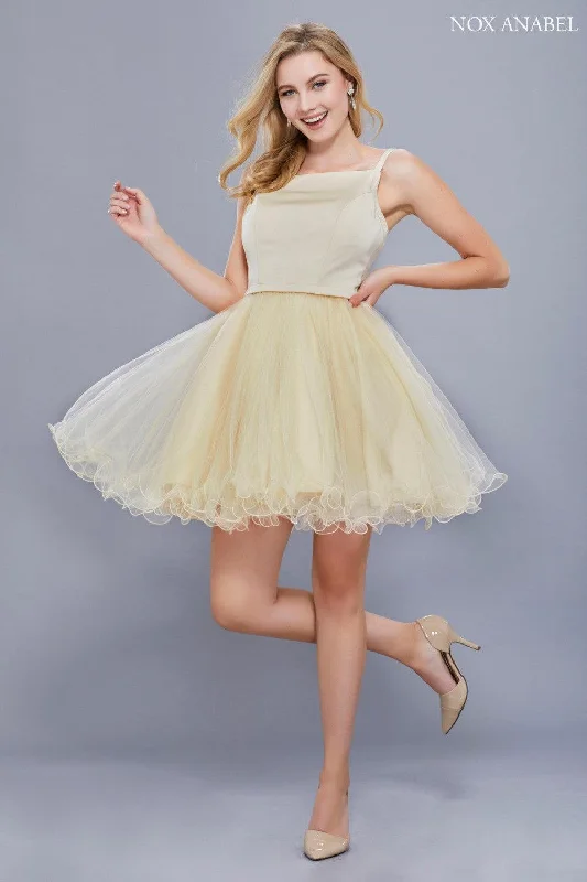 Short Sleeveless Tulle Formal Homecoming Prom Dress