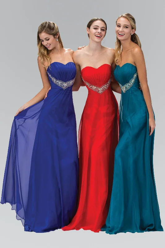 Strapless Long Prom Dress Formal