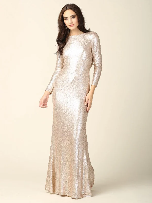 Long Sleeve Formal Evening Prom Dress