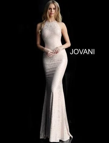 Jovani 60137 Lace Up Back Jersey Prom Dress