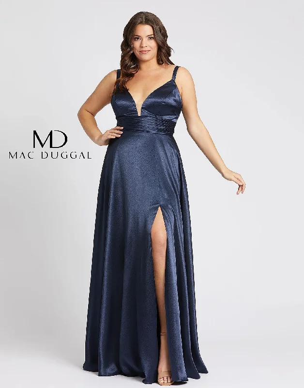 Mac Duggal 49044 Fabulouss Prom Plus Size Slit Dress