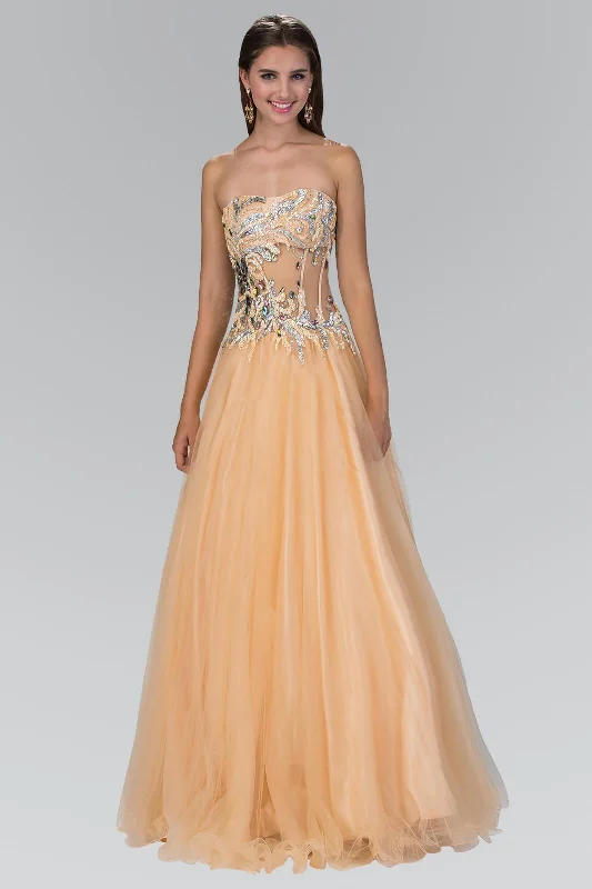 Strapless Long Prom Dress Formal Evening Gown