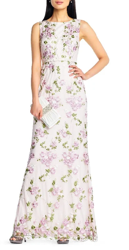 Adrianna Papell AP1E204015 Sleeveless Long Formal Floral Dress