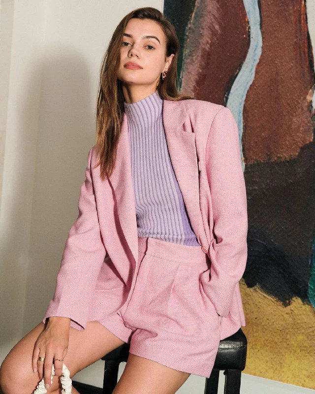 The Solid Color Pocket Blazer | Pink