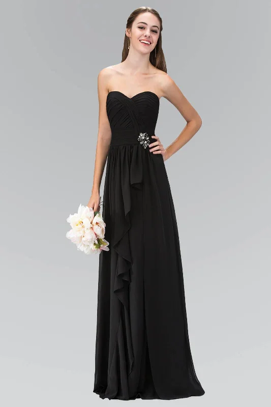 Strapless Sweetheart Chiffon Formal Long