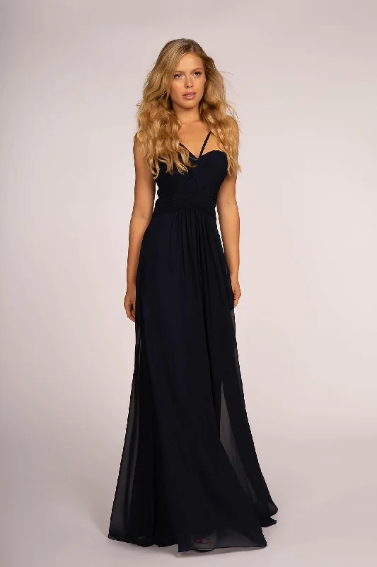 Bridesmaid Ruched Bodice Long Formal Dress