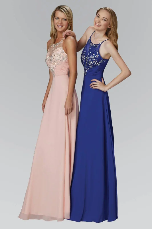 Prom Long Chiffon Spaghetti Straps Evening Formal Dress