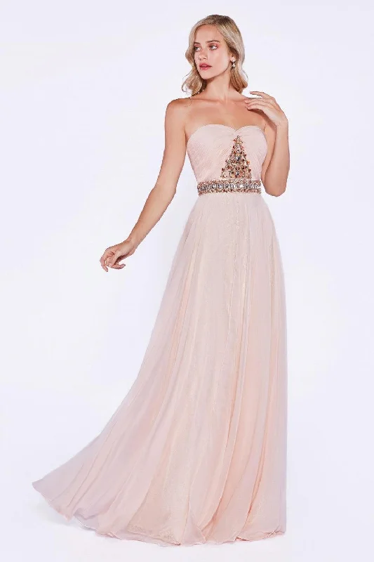 Cinderella Divine CD4079 Long Strapless Formal Dress Prom