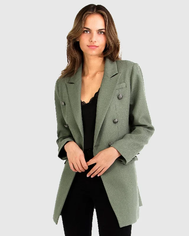 Princess Polina Textured Weave Blazer | Women | Military