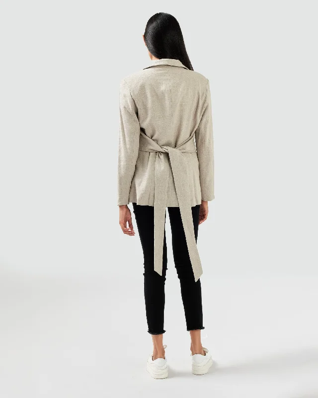 Synergy Wrap Blazer | Women | Warm Grey