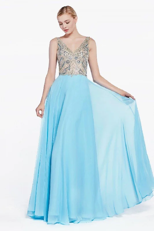 Cinderella Divine CD71190 Long Formal Dress Sleeveless Prom Gown