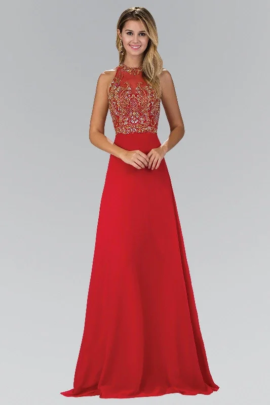 Prom Long Dress Beaded Chiffon Formal Gown