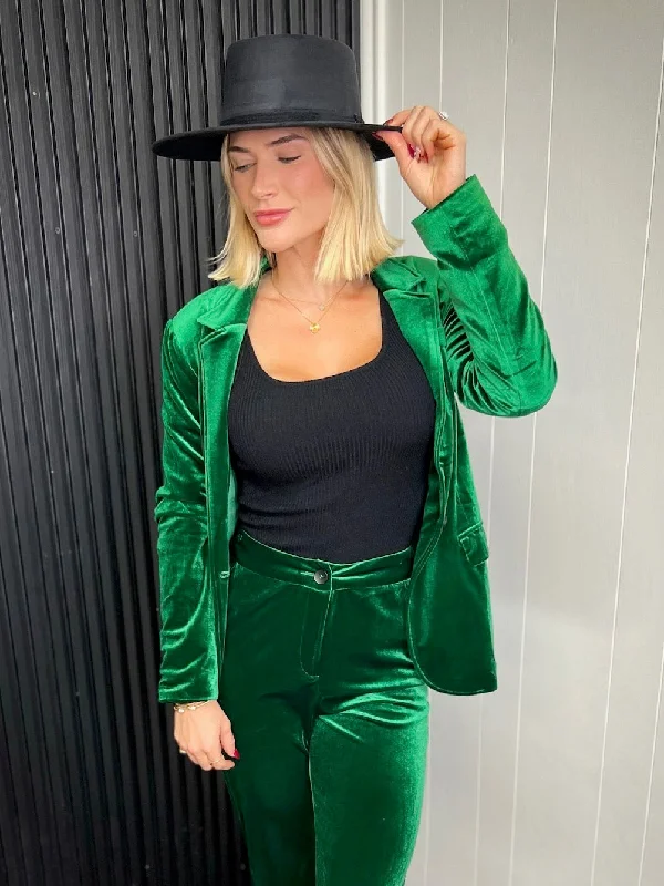 Velvet Dreams Blazer-Green