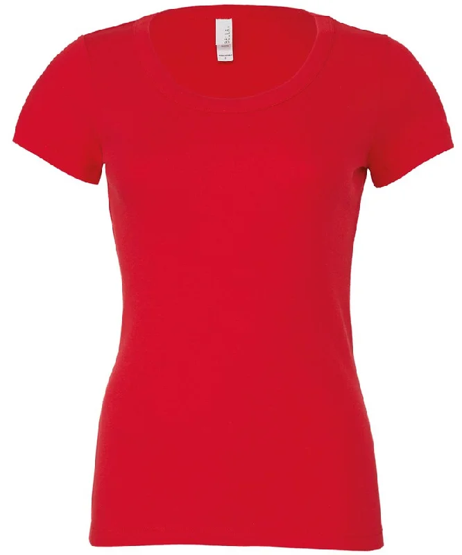 Red - Baby rib short sleeve scoop neck t-shirt