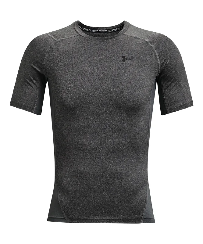 Carbon Heather/Black - UA HG armour compression short sleeve