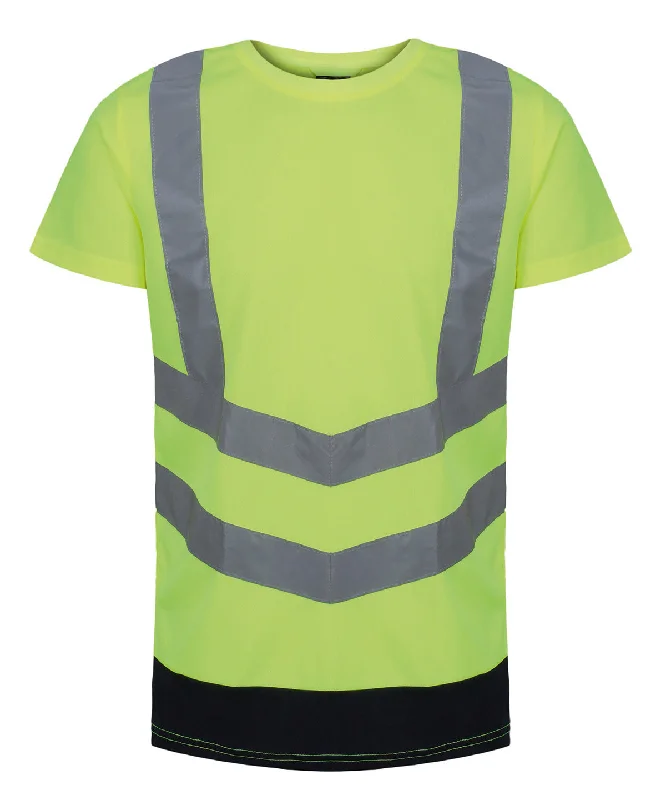 Yellow/Navy - Pro hi-vis short sleeve t-shirt