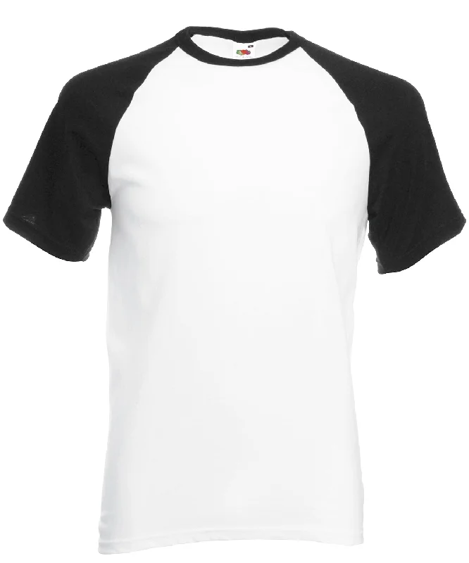 White/Black* - Short sleeve baseball T