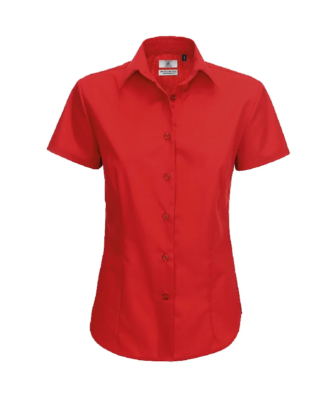 Deep red - B&C Smart short sleeve /women