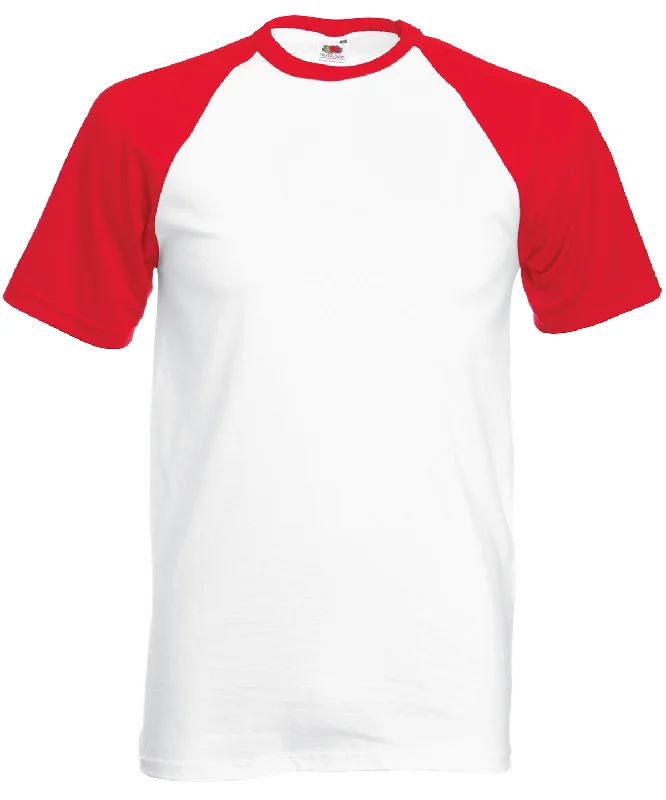 White/Red* - Short sleeve baseball T