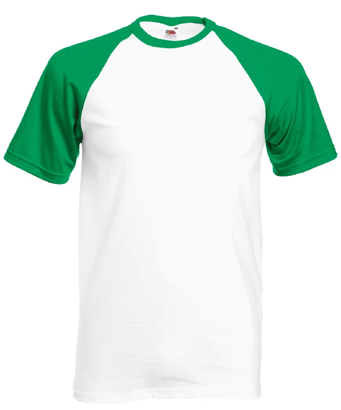 White/Kelly Green* - Short sleeve baseball T