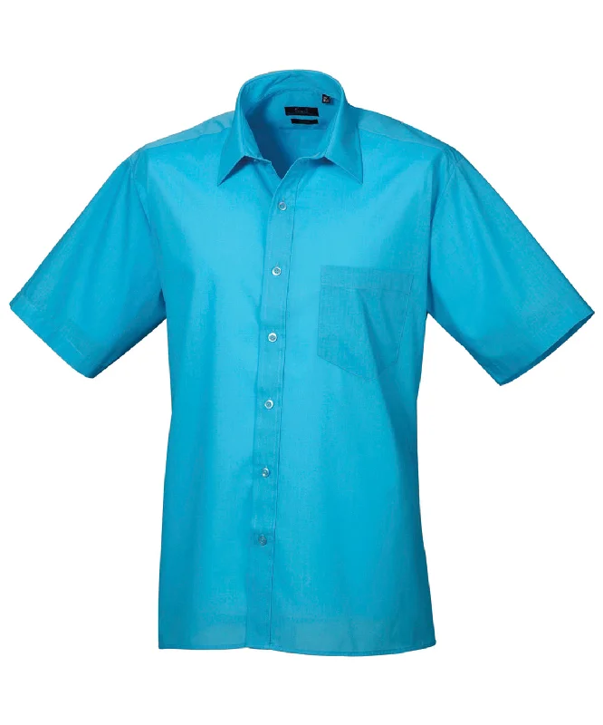 Turquoise* - Short sleeve poplin shirt