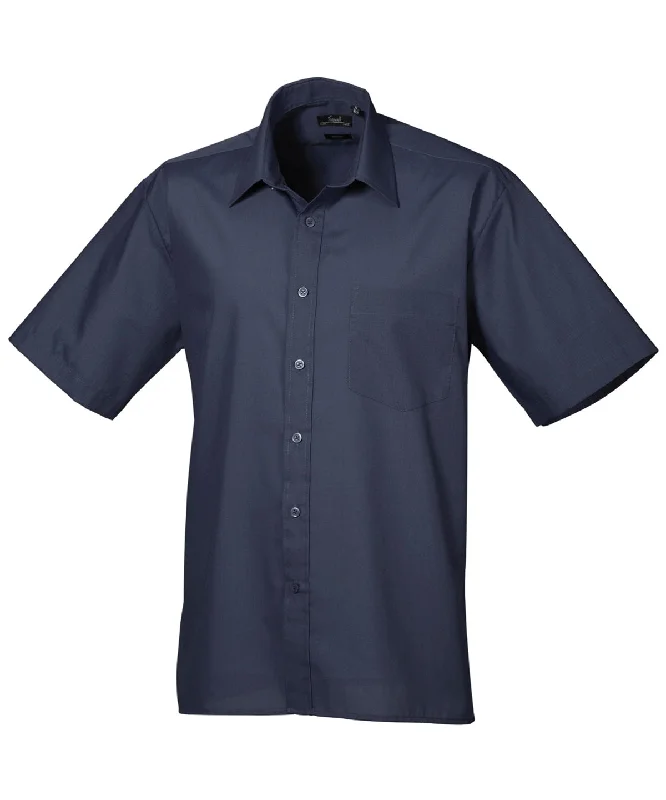 Navy* - Short sleeve poplin shirt