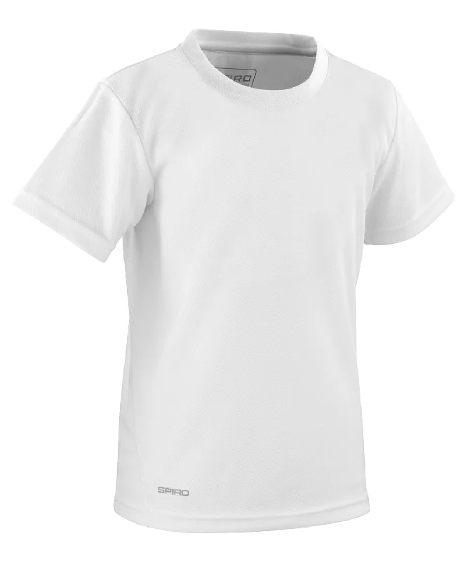 White - Spiro quick-dry short sleeve junior t-shirt