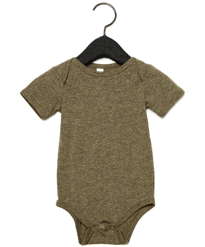 Olive Triblend - Baby triblend short sleeve one piece