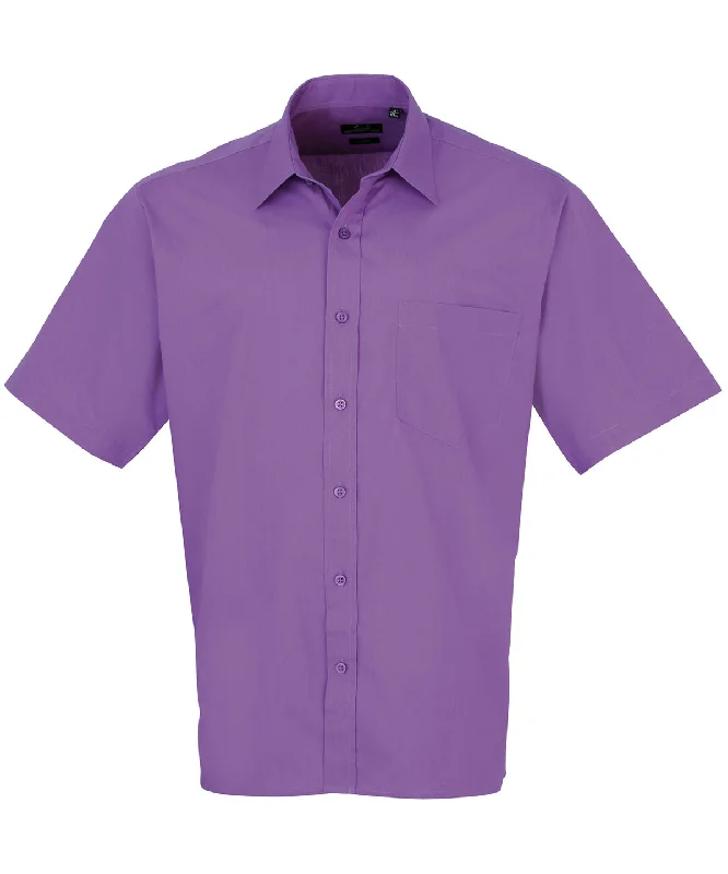 Rich Violet - Short sleeve poplin shirt