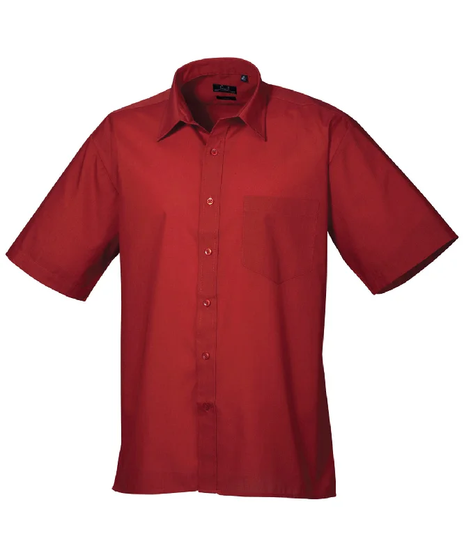 Burgundy* - Short sleeve poplin shirt