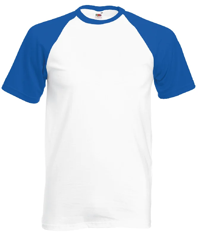 White/Royal Blue* - Short sleeve baseball T