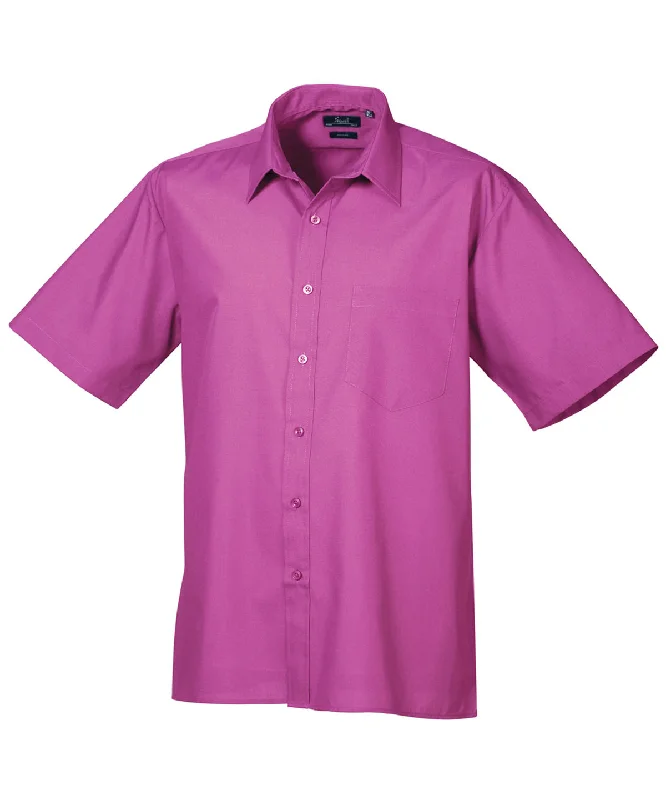 Hot Pink - Short sleeve poplin shirt