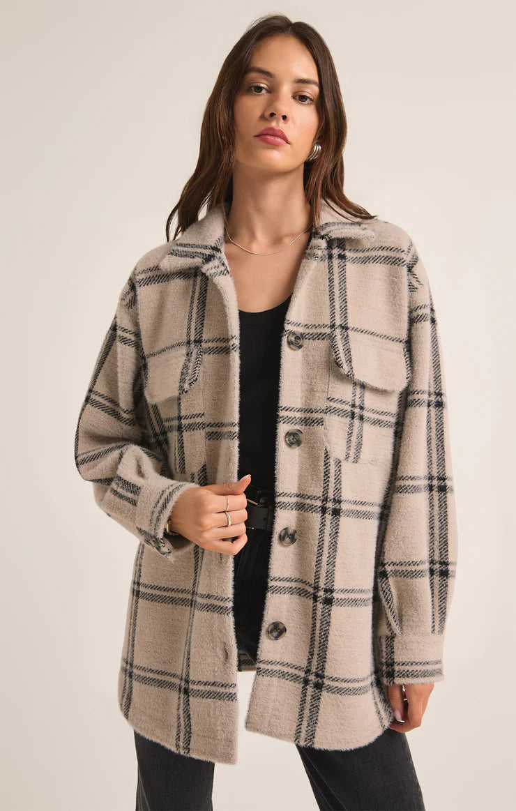 Plaid Tucker Shirt Jacket