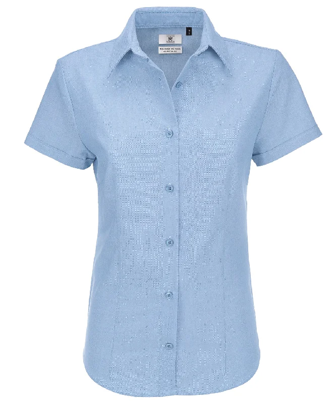 Oxford Blue - B&C Oxford short sleeve /women