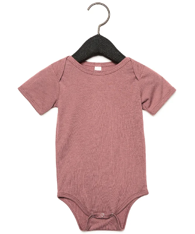 Mauve Triblend - Baby triblend short sleeve one piece