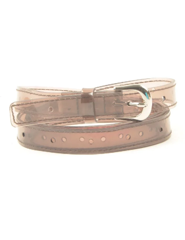 Brown Skinny Belt - L