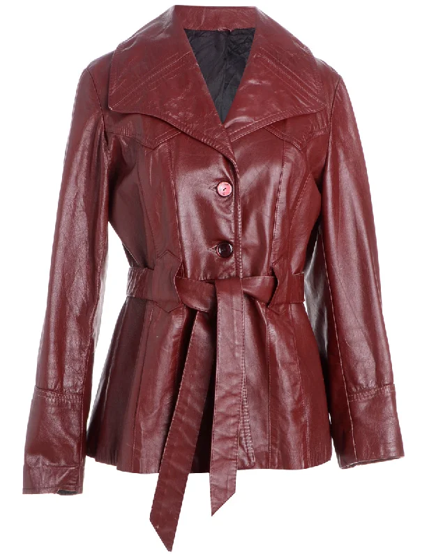 Button Front Leather Jacket