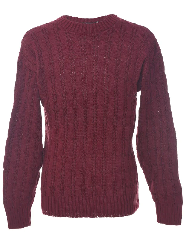 Cable Knit Jumper - L