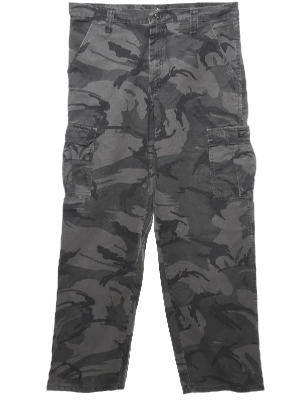 Camouflage Print Y2K Casual Cargo Trousers - W34 L34