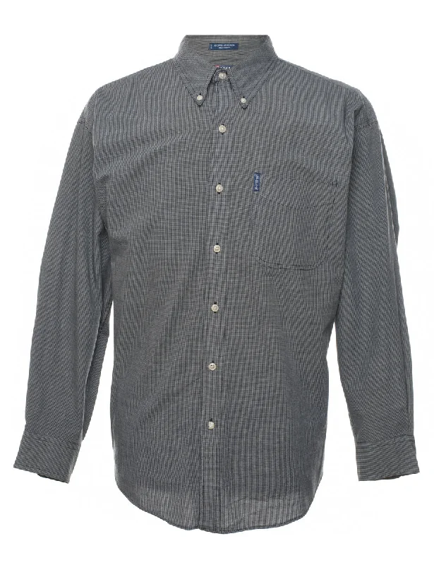 Chaps Black & Grey Checked Shirt - XL