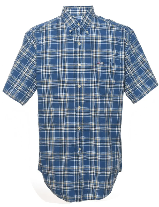 Chaps Checked Blue Classic Shirt - L