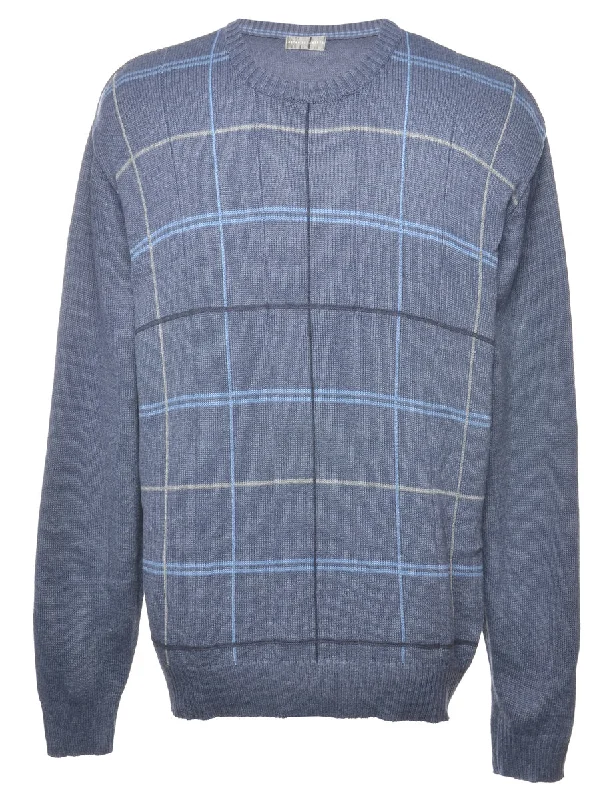 Checked Blue Jumper - XL