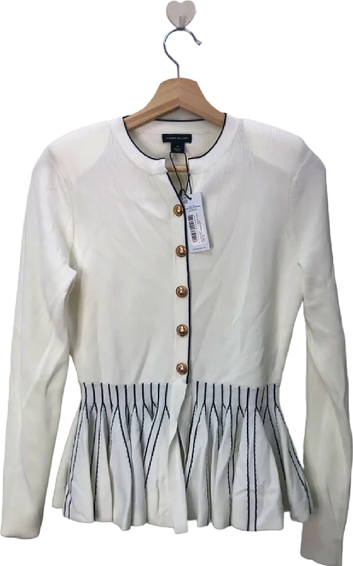 Karen Millen Ivory Knit Peplum Jacket XS