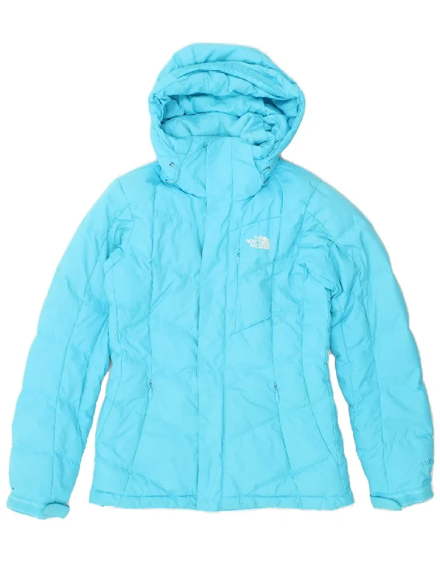 THE NORTH FACE Womens Hooded Padded Jacket UK 6 XS Blue Nylon