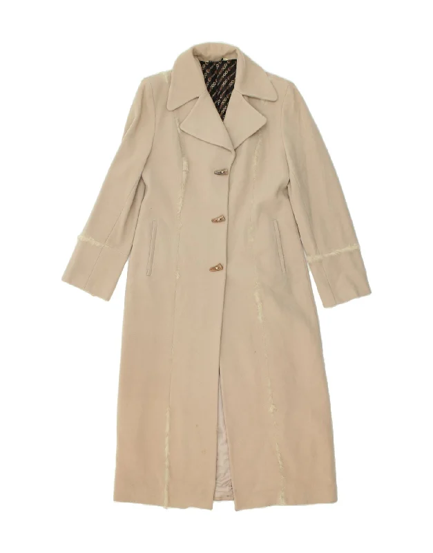 AVANT Womens Overcoat IT 44 Medium Beige Wool