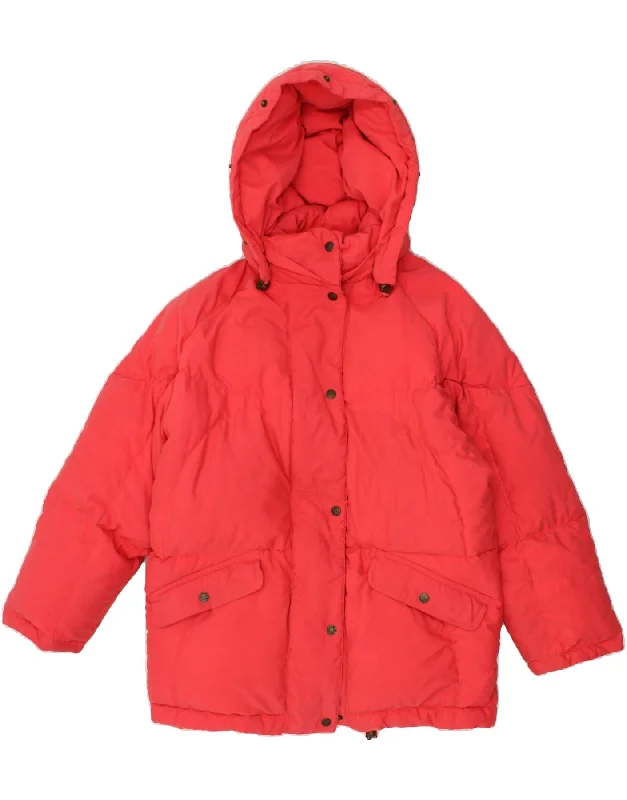 BRUGI Womens Hooded Padded Coat IT 44 Medium Red Polyester