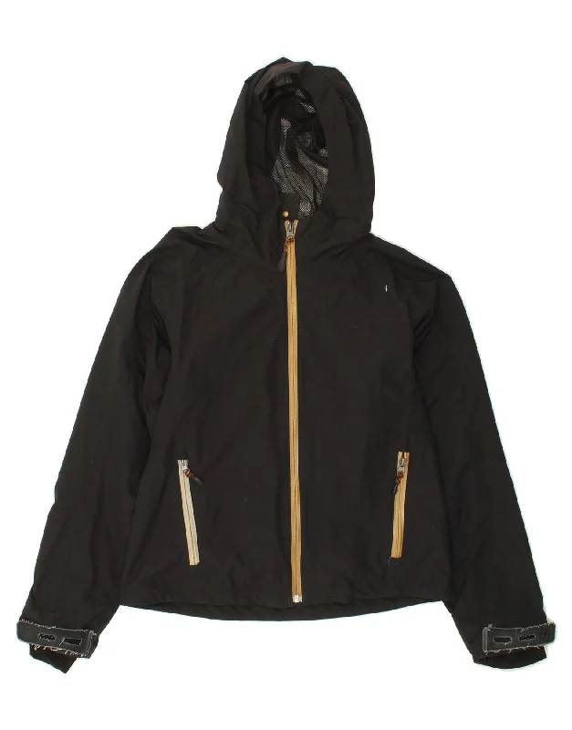 COLMAR Womens Hooded Rain Jacket IT 44 Medium Black