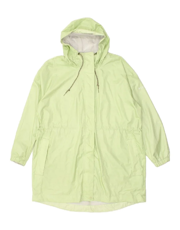 COLUMBIA Womens Hooded Raincoat UK 20 2XL Green Nylon