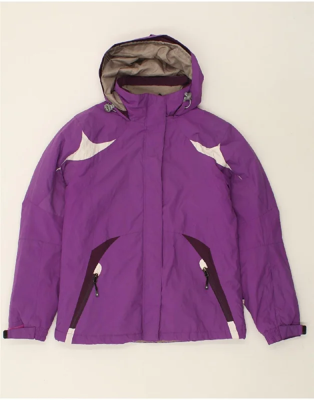 ETIREL Womens Hooded Windbreaker Jacket UK 14 Large Purple Colourblock