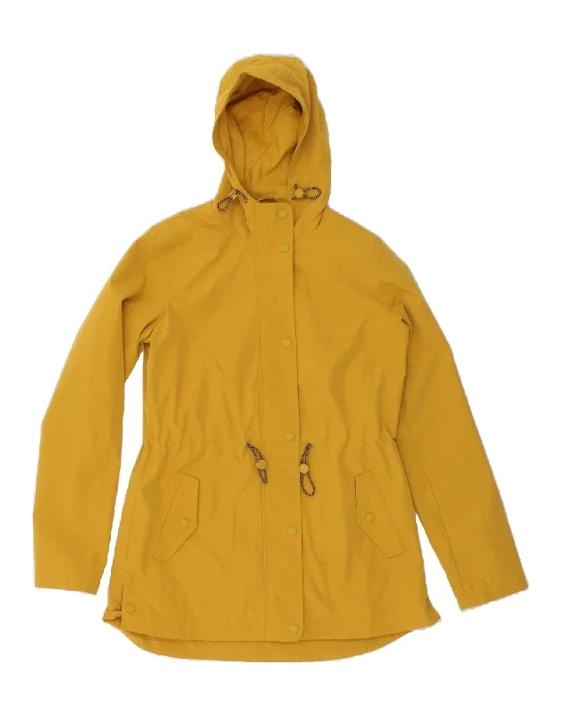 FAT FACE Womens Hooded Rain Jacket UK 8 Small Yellow Polyester